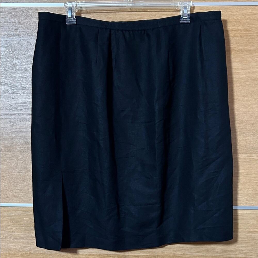 Elizabeth by Liz Claiborne linen blend Black Pencil Skirt women Sz 20 elastic
